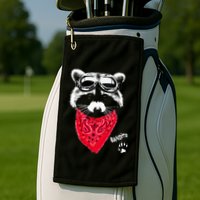 Bandito Raccoon In Red Scarf And Goggles Golf Towel