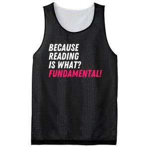 Because Reading Is What Fundamental Mesh Reversible Basketball Jersey Tank