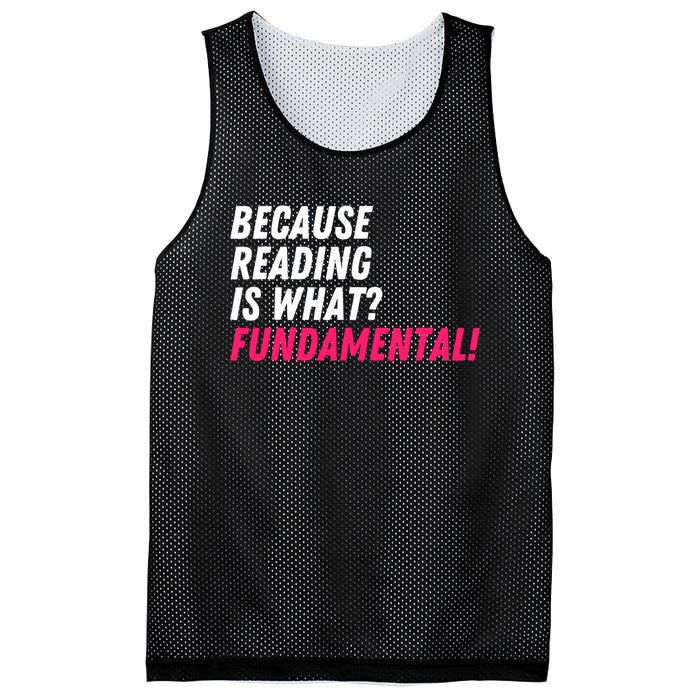 Because Reading Is What Fundamental Mesh Reversible Basketball Jersey Tank