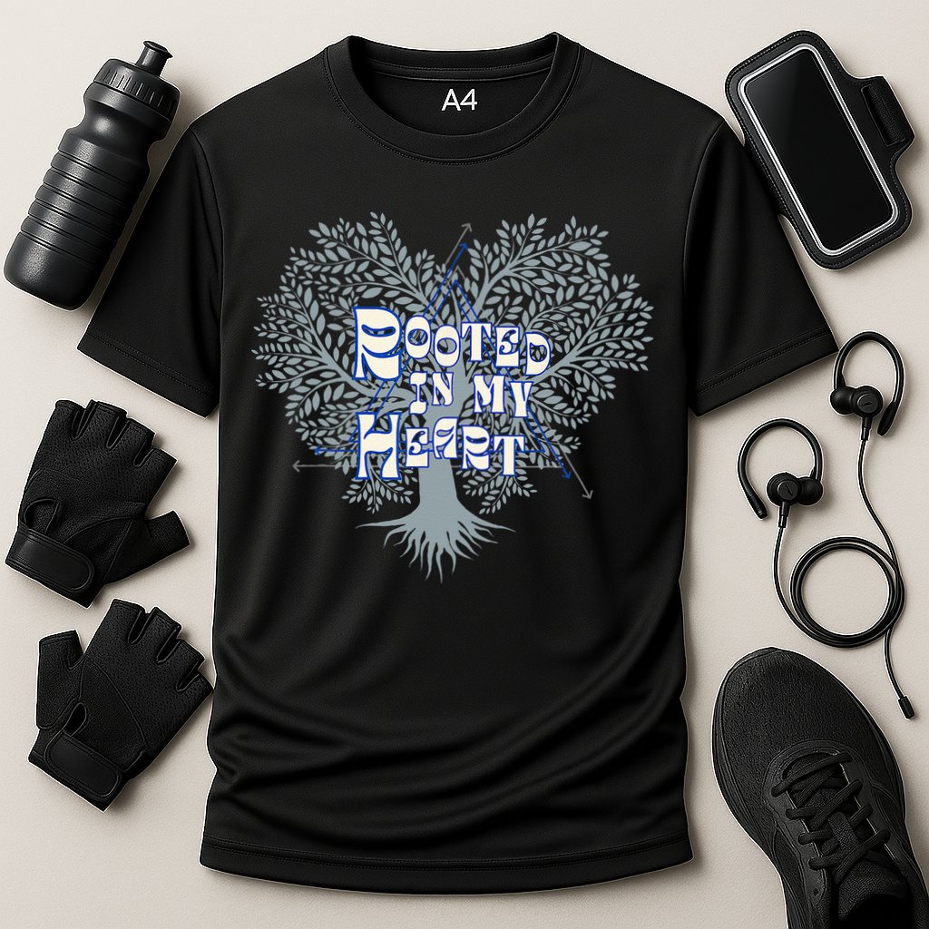 Blue Rooted in my Heart Performance Shirt