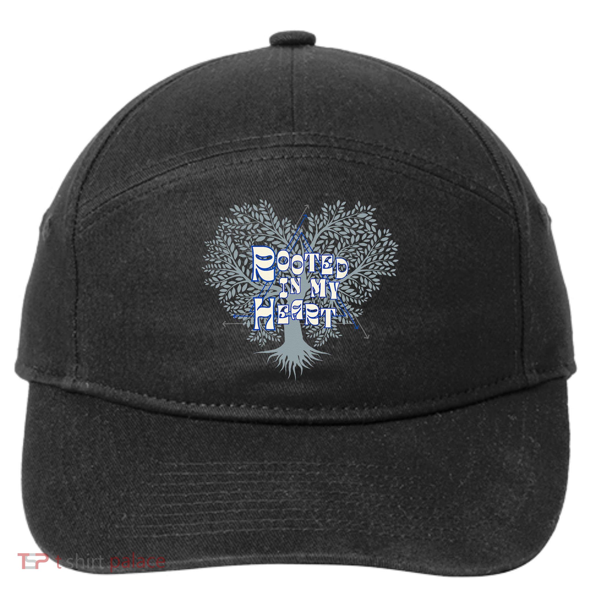 Blue Rooted in my Heart 7-Panel Snapback Hat