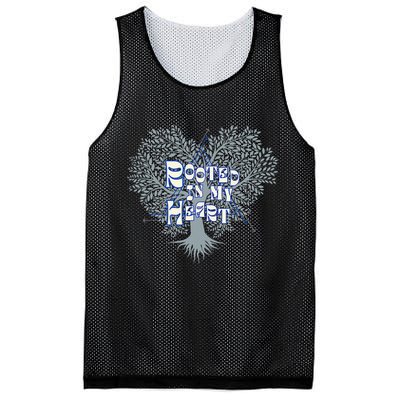 Blue Rooted in my Heart Mesh Reversible Basketball Jersey Tank