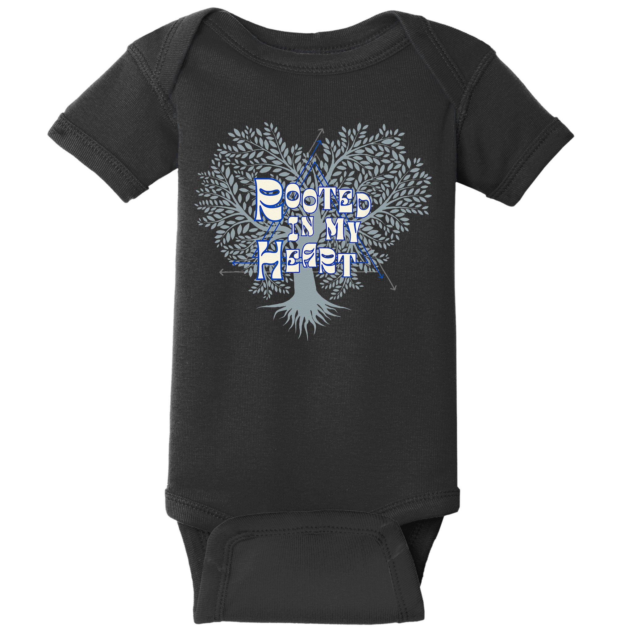 Blue Rooted in my Heart Baby Bodysuit