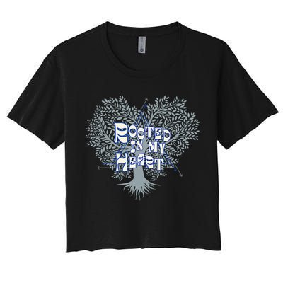 Blue Rooted in my Heart Crop Top