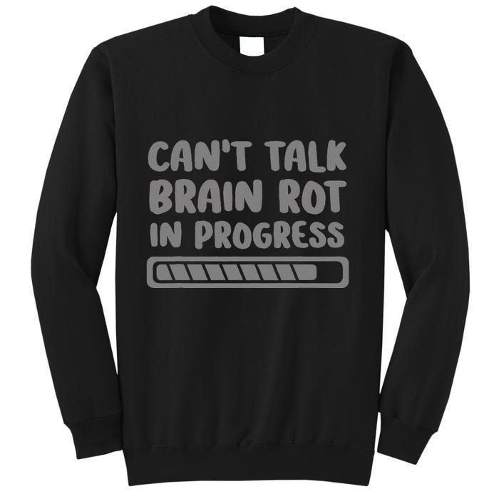 Brain Rot In Progress CanT Talk Gaming Brainrot Meme Sweatshirt