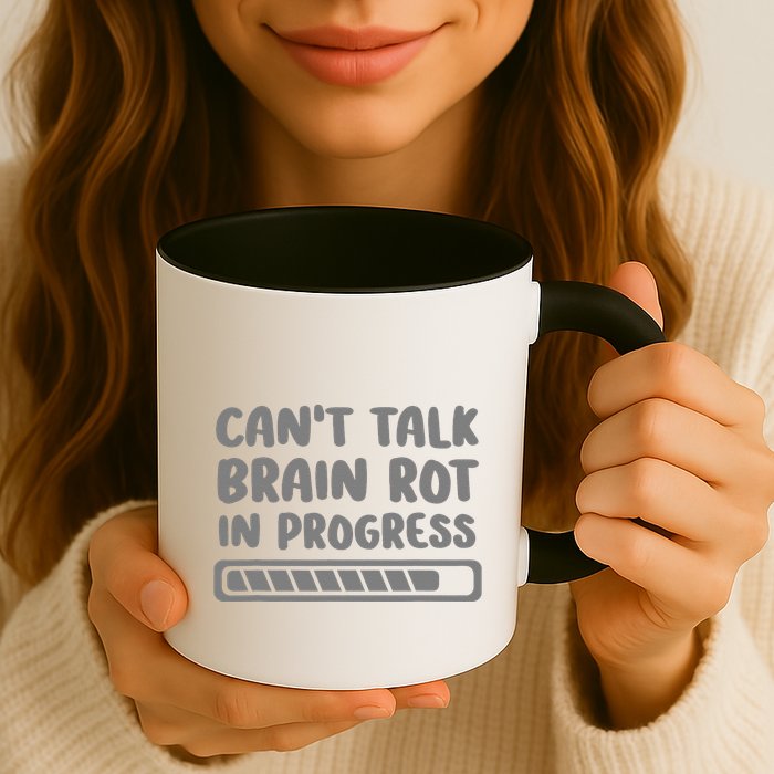 Brain Rot In Progress CanT Talk Gaming Brainrot Meme Mug