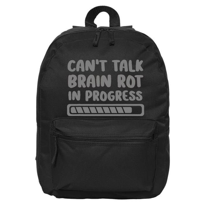 Brain Rot In Progress CanT Talk Gaming Brainrot Meme 16 in Basic Backpack