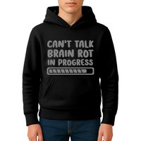 Brain Rot In Progress CanT Talk Gaming Brainrot Meme Kids Hoodie