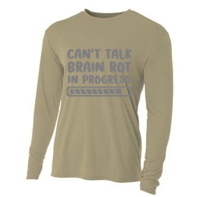 Brain Rot In Progress CanT Talk Gaming Brainrot Meme Cooling Performance Long Sleeve Crew