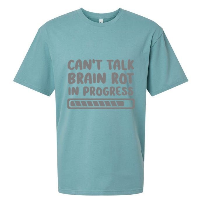 Brain Rot In Progress CanT Talk Gaming Brainrot Meme Sueded Cloud Jersey T-Shirt
