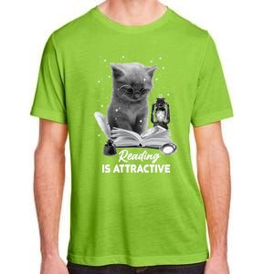 Bookaholic Reading Is Attractive Cat Reading A Book Bookish Meaningful Gift Adult ChromaSoft Performance T-Shirt