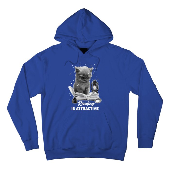 Bookaholic Reading Is Attractive Cat Reading A Book Bookish Meaningful Gift Hoodie