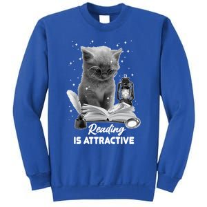 Bookaholic Reading Is Attractive Cat Reading A Book Bookish Meaningful Gift Sweatshirt