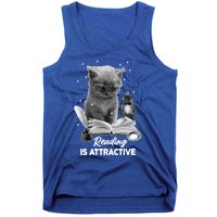 Bookaholic Reading Is Attractive Cat Reading A Book Bookish Meaningful Gift Tank Top