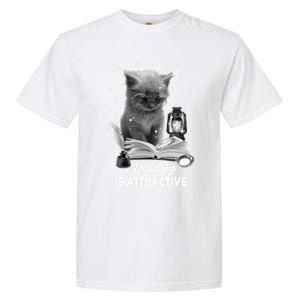 Bookaholic Reading Is Attractive Cat Reading A Book Bookish Meaningful Gift Garment-Dyed Heavyweight T-Shirt