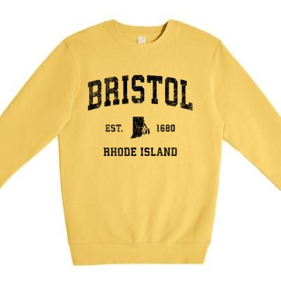 Bristol Rhode Island Ri Vintage Sports Premium Crewneck Sweatshirt