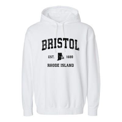 Bristol Rhode Island Ri Vintage Sports Garment-Dyed Fleece Hoodie