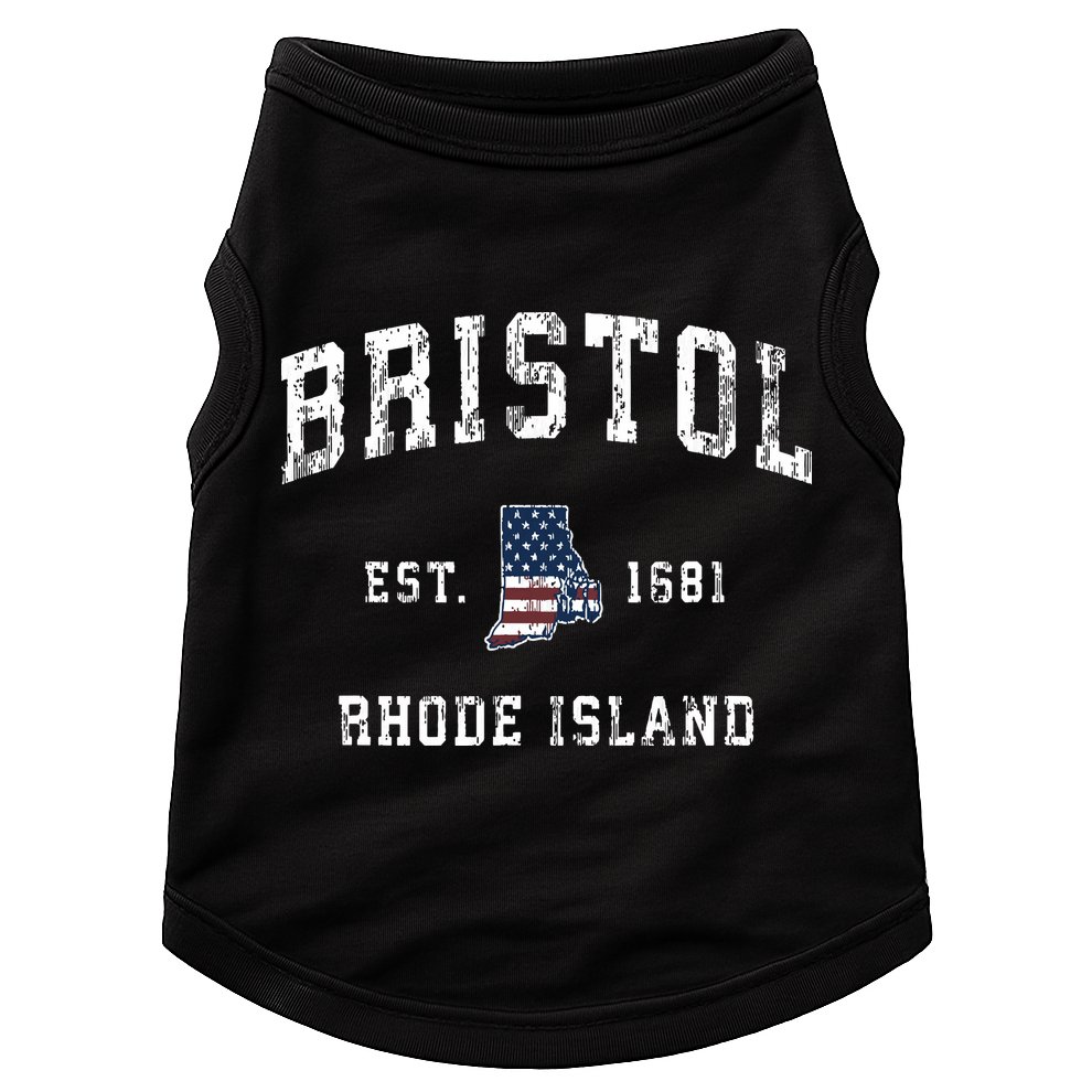 Bristol Rhode Island Ri Vintage American Flag Sports Design Doggie Tank