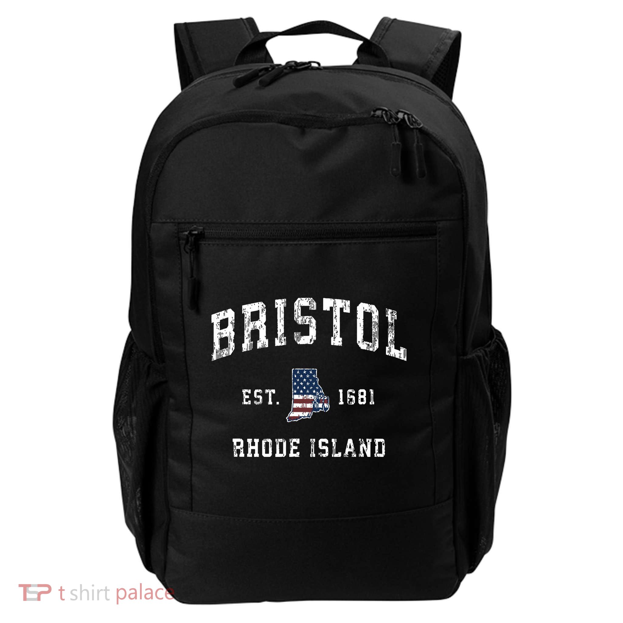 Bristol Rhode Island Ri Vintage American Flag Sports Design Backpack