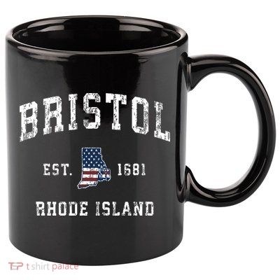 Bristol Rhode Island Ri Vintage American Flag Sports Design 11oz C Handle Ceramic Mug