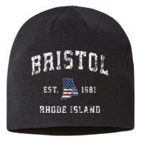 Bristol Rhode Island Ri Vintage American Flag Sports Design Sustainable Beanie