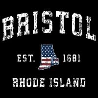 Bristol Rhode Island Ri Vintage American Flag Sports Design Baby Bodysuit