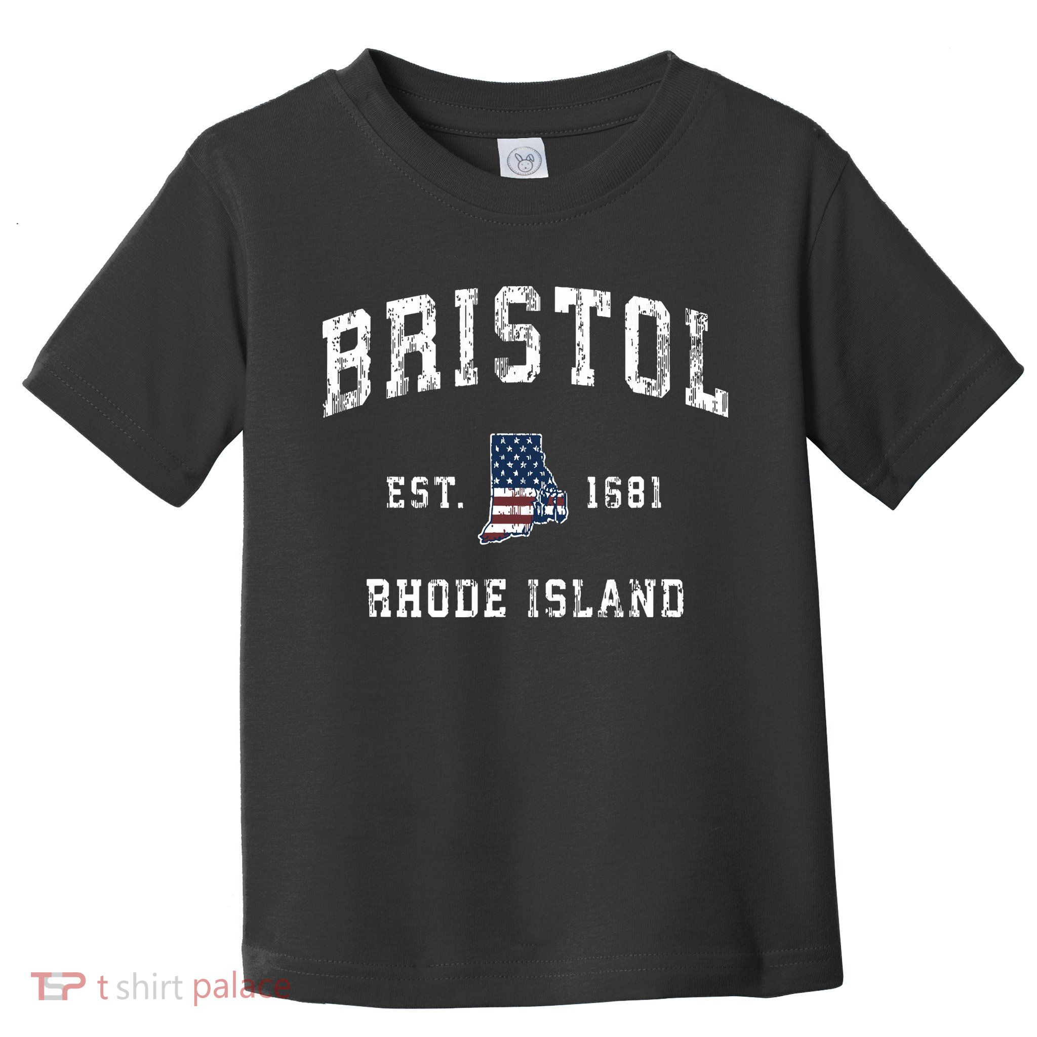Bristol Rhode Island Ri Vintage American Flag Sports Design Toddler T-Shirt