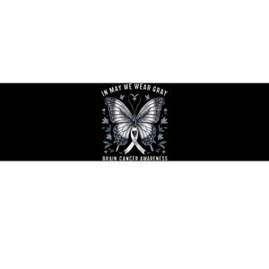 Butterfly Ribbon In May We Wear Gray Brain Cancer Awareness Bumper Sticker