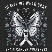 Butterfly Ribbon In May We Wear Gray Brain Cancer Awareness Golf Towel
