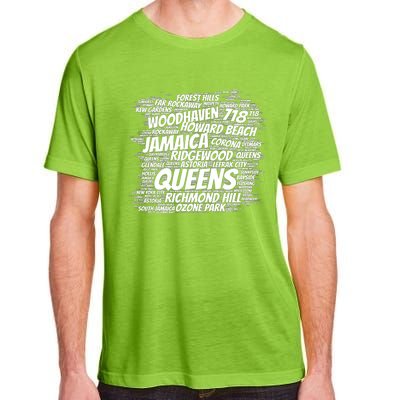 Born Raised In Queens Borough New York City Adult ChromaSoft Performance T-Shirt