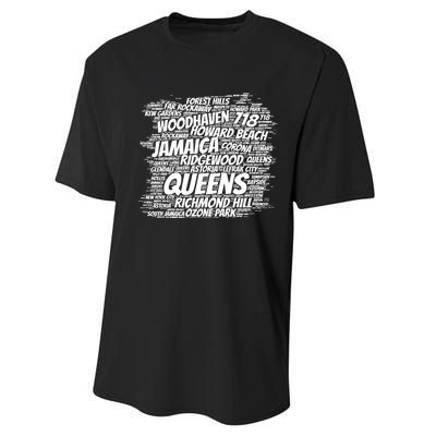 Born Raised In Queens Borough New York City Performance Sprint T-Shirt