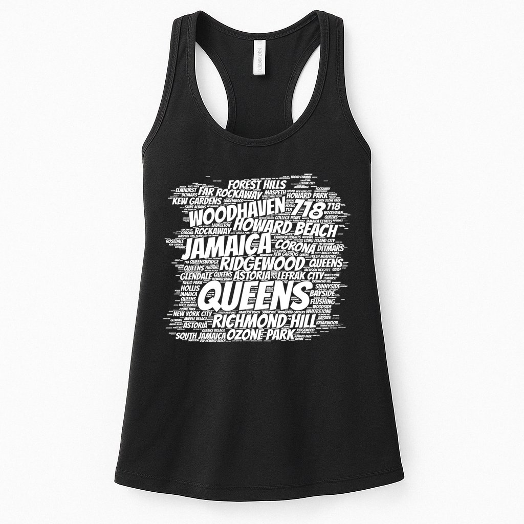 Born Raised In Queens Borough New York City Womens Tank Top