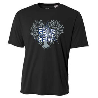 Blue Rooted In My Heart Cooling Performance Crew T-Shirt