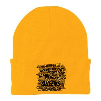 Born Raised In Queens Borough New York City Knit Cap Winter Beanie