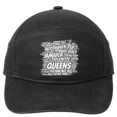 Born Raised In Queens Borough New York City 7-Panel Snapback Hat