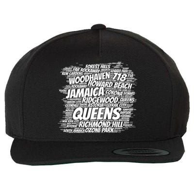 Born Raised In Queens Borough New York City Wool Snapback Cap