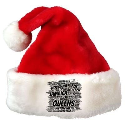 Born Raised In Queens Borough New York City Premium Christmas Santa Hat