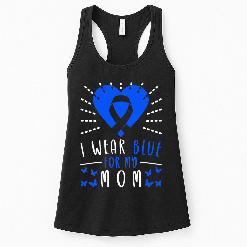 Blue Ribbon I Wear Blue For My Mom Womens Tank Top