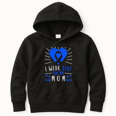 Blue Ribbon I Wear Blue For My Mom Kids Hoodie