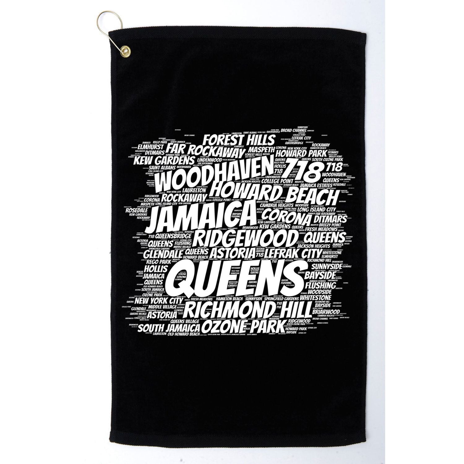 Born Raised In Queens Borough New York City Gift Golf Towel