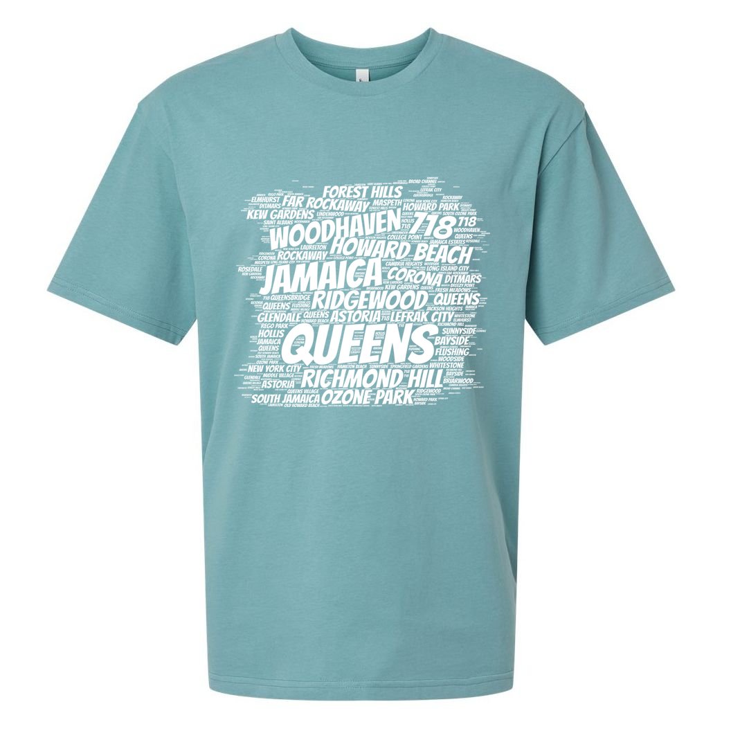 Born Raised In Queens Borough New York City Gift Sueded Cloud Jersey T-Shirt