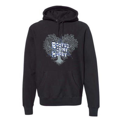 Blue Rooted in my Heart Premium Hoodie