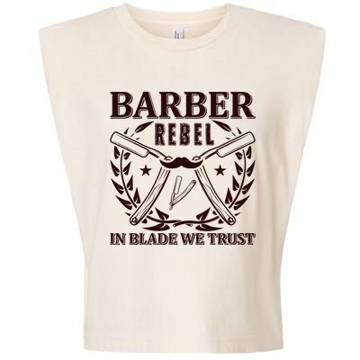 Barber Rebel In Blade We Trust Garment-Dyed Women's Muscle Tee