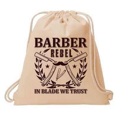 Barber Rebel In Blade We Trust Drawstring Bag