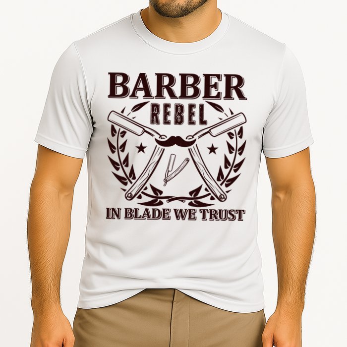 Barber Rebel In Blade We Trust Cooling Performance Crew T-Shirt