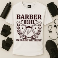 Barber Rebel In Blade We Trust Cooling Performance Crew T-Shirt
