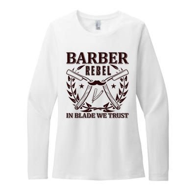 Barber Rebel In Blade We Trust Womens CVC Long Sleeve Shirt