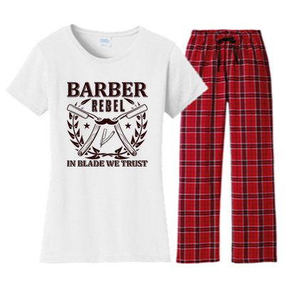 Barber Rebel In Blade We Trust Women's Flannel Pajama Set