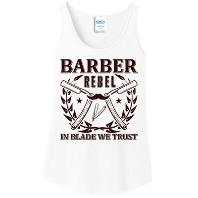 Barber Rebel In Blade We Trust Ladies Essential Tank