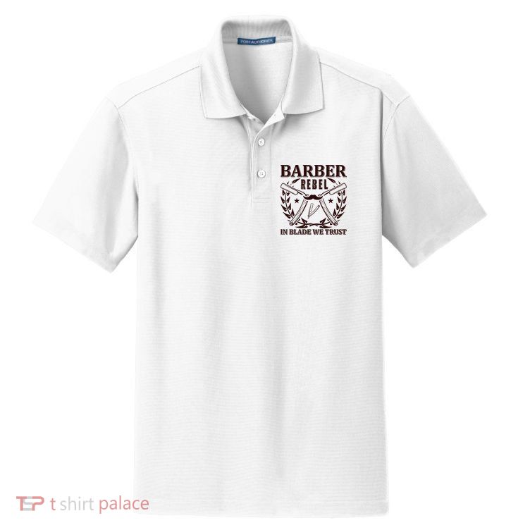 Barber Rebel In Blade We Trust Dry Zone Grid Polo